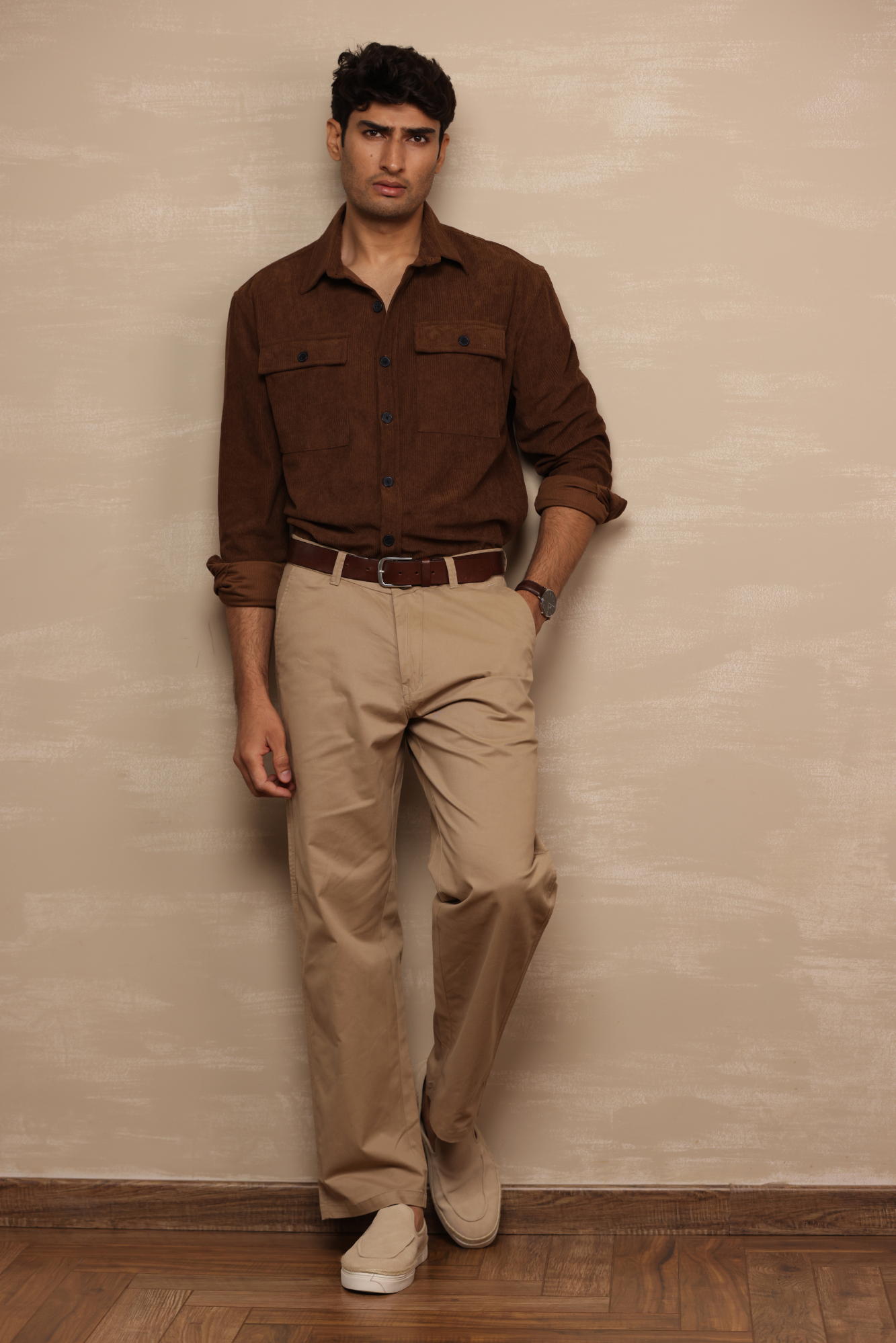 Classic Regular Fit Cargo Back Pocket Light Brown