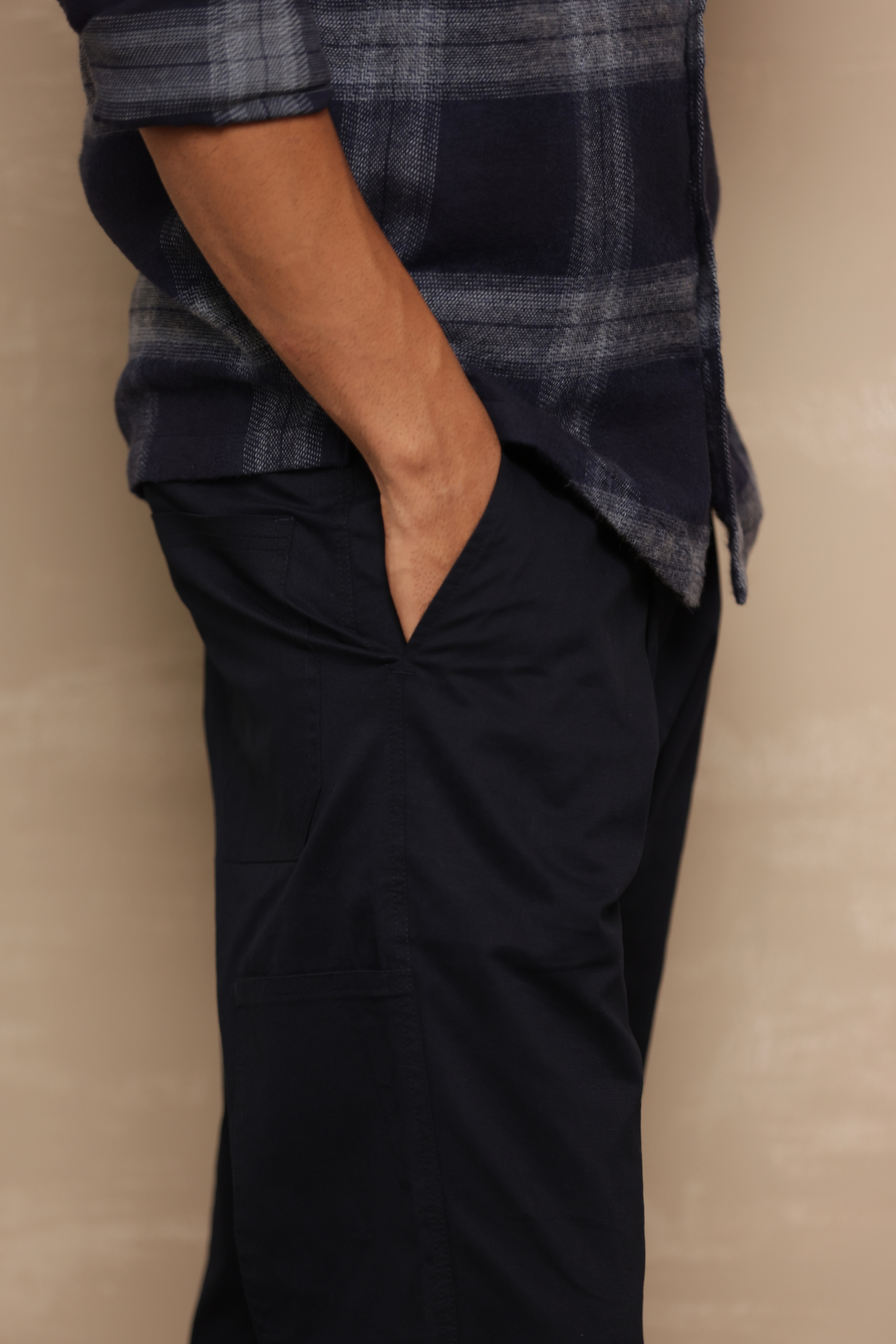 Classic Regular Fit Cargo Back Pocket Navy Blue