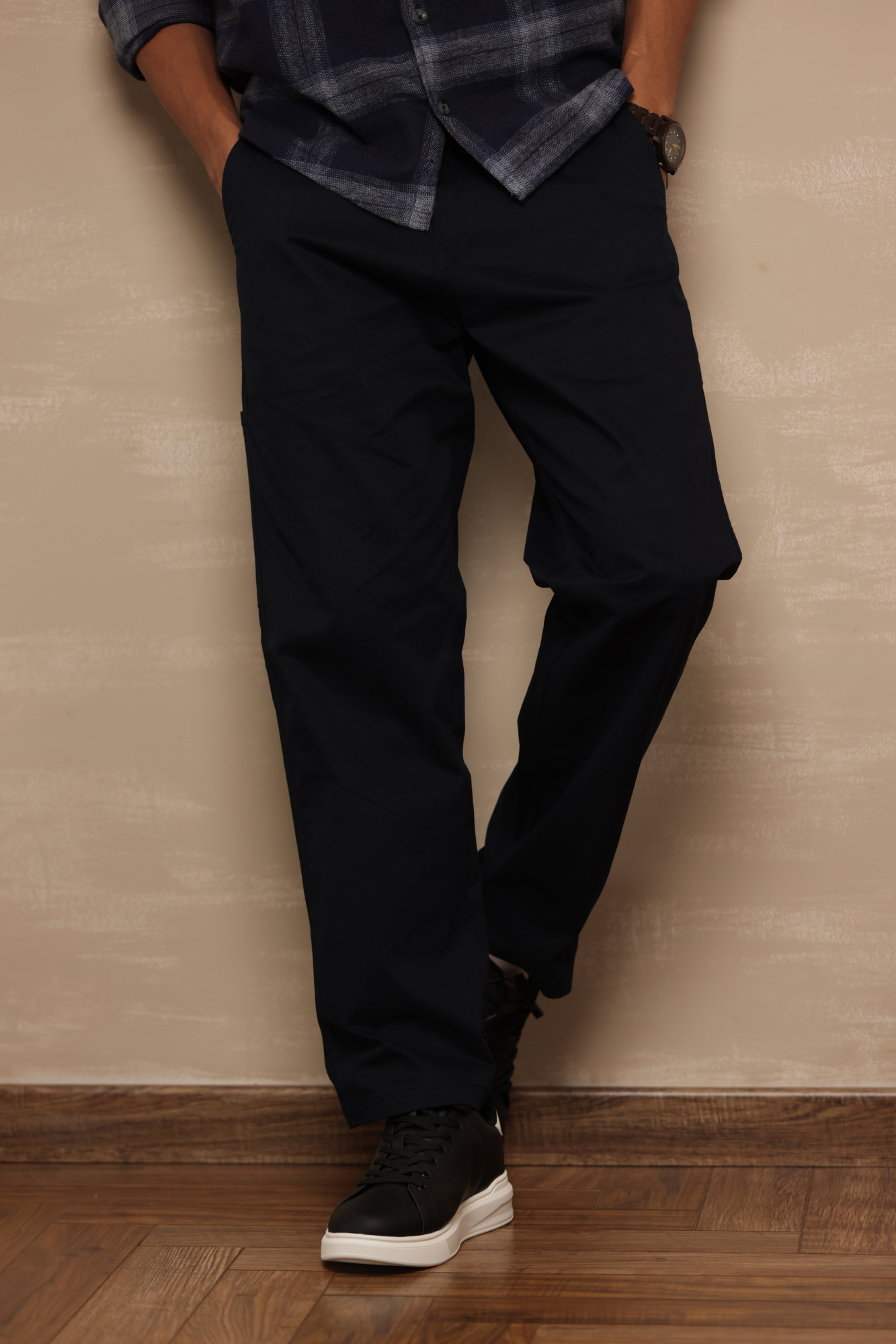 Classic Regular Fit Cargo Back Pocket Navy Blue