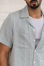 Boxy Cuban Collar Shirt - Green