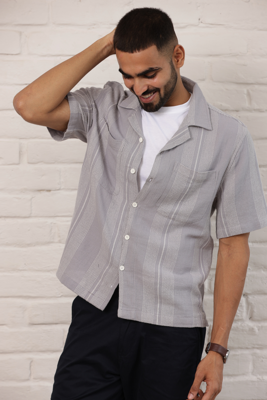 Boxy Cuban Collar Shirt