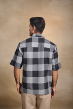 Half Sleeves Oversize Shirt with Double Patch Pocket - Black