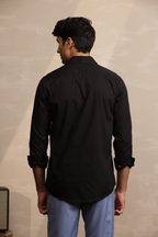 Essential Plain Premium Cotton Shirt - Black