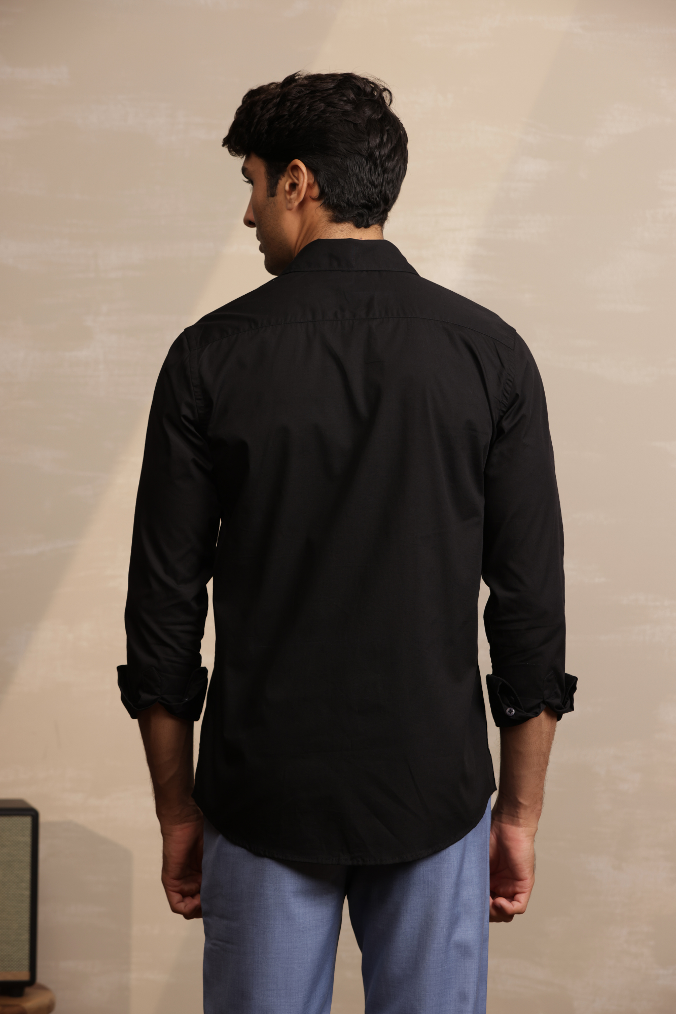 Essential Plain Premium Cotton Shirt - Black