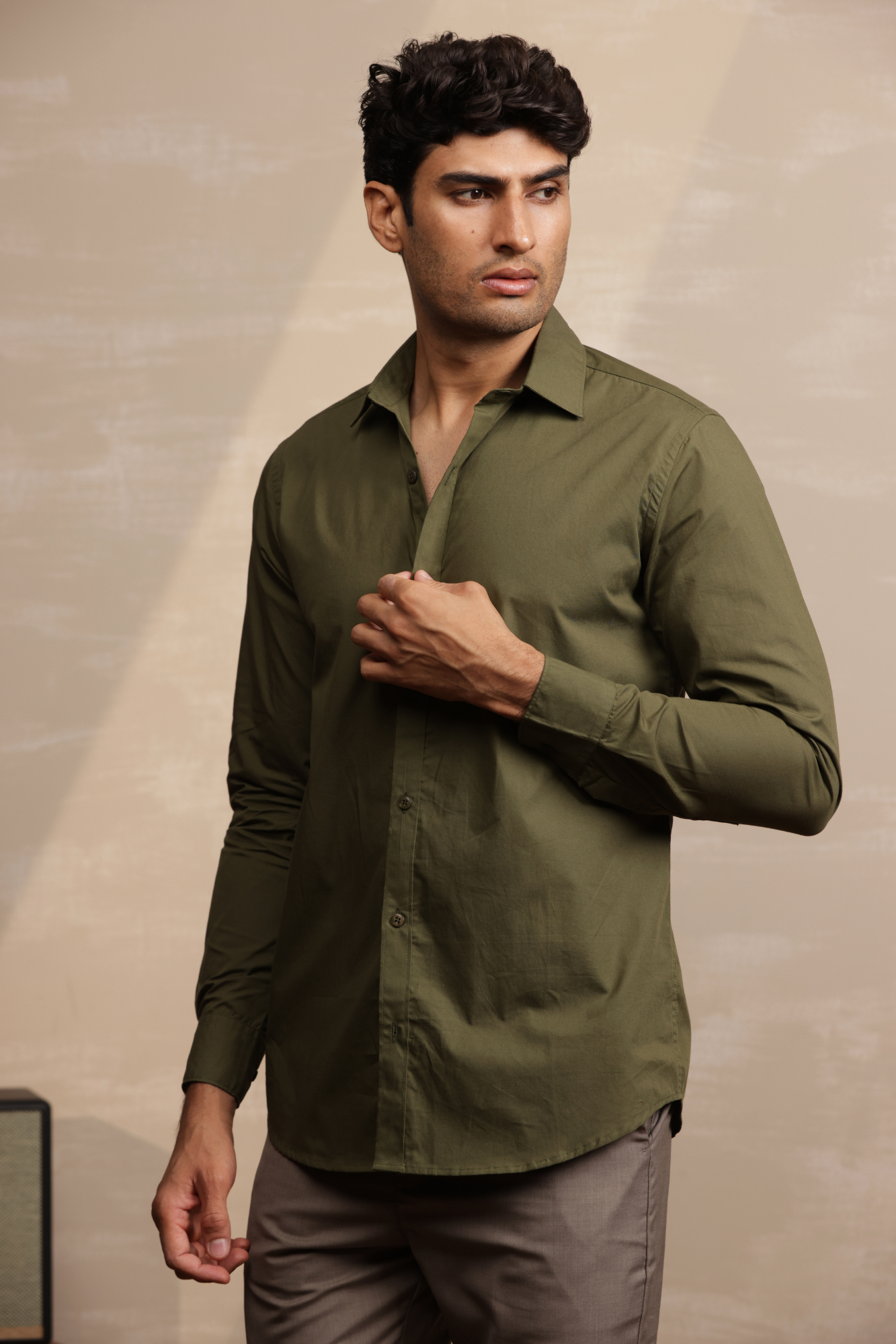 Essential Plain Premium Cotton Shirt - Green