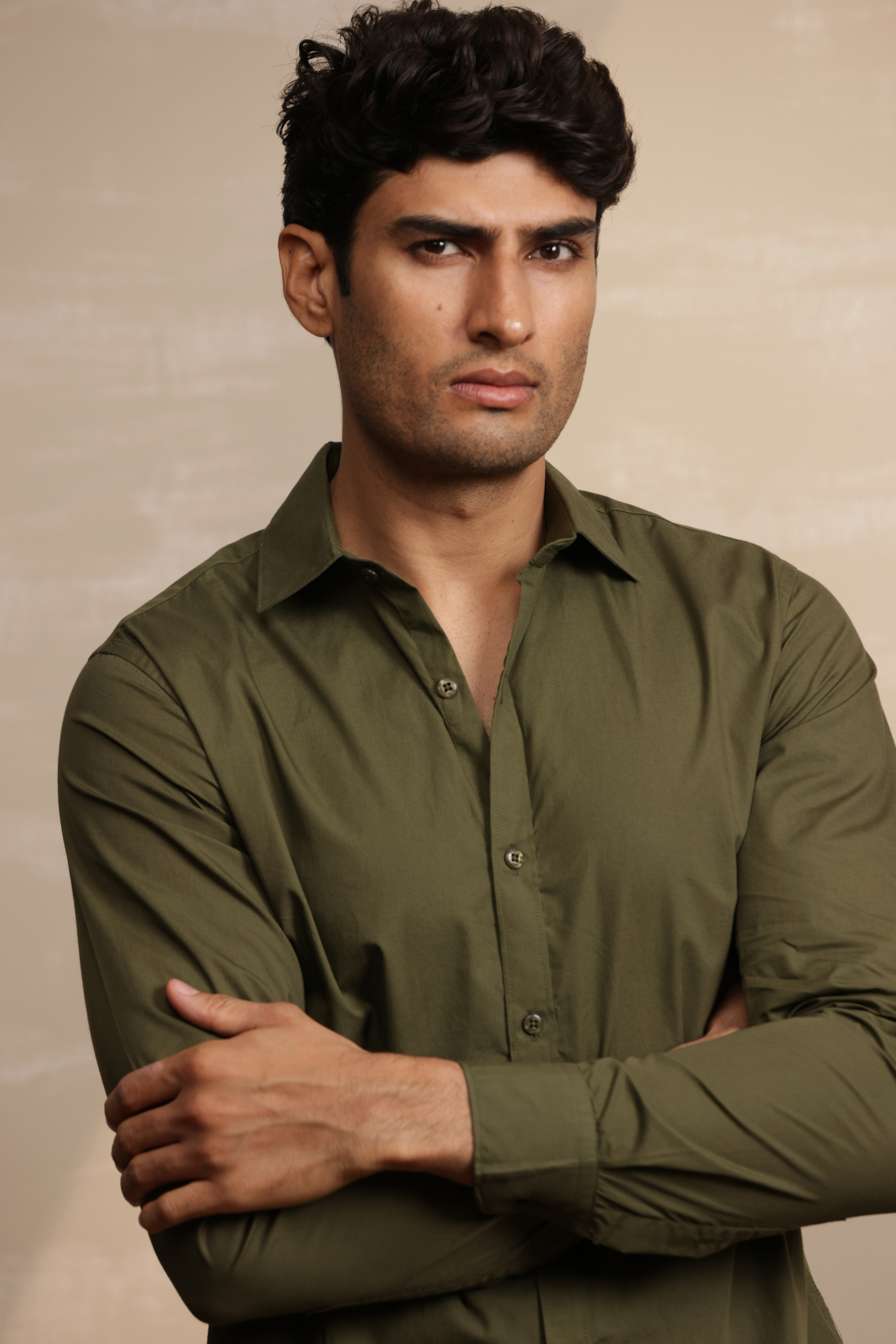 Essential Plain Premium Cotton Shirt - Green