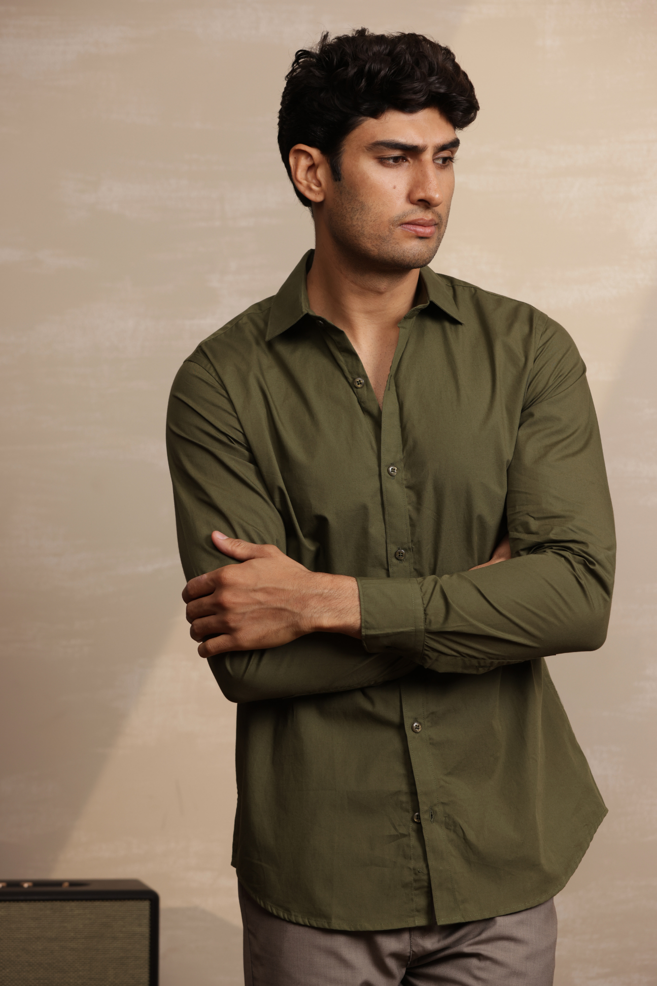 Essential Plain Premium Cotton Shirt - Green