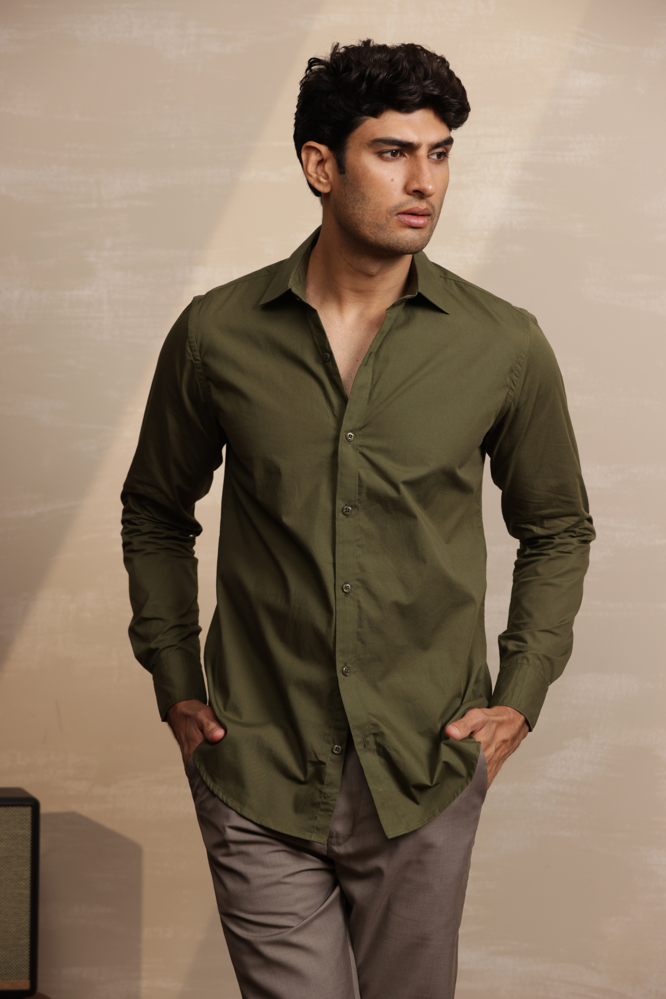 Essential Plain Premium Cotton Shirt - Green