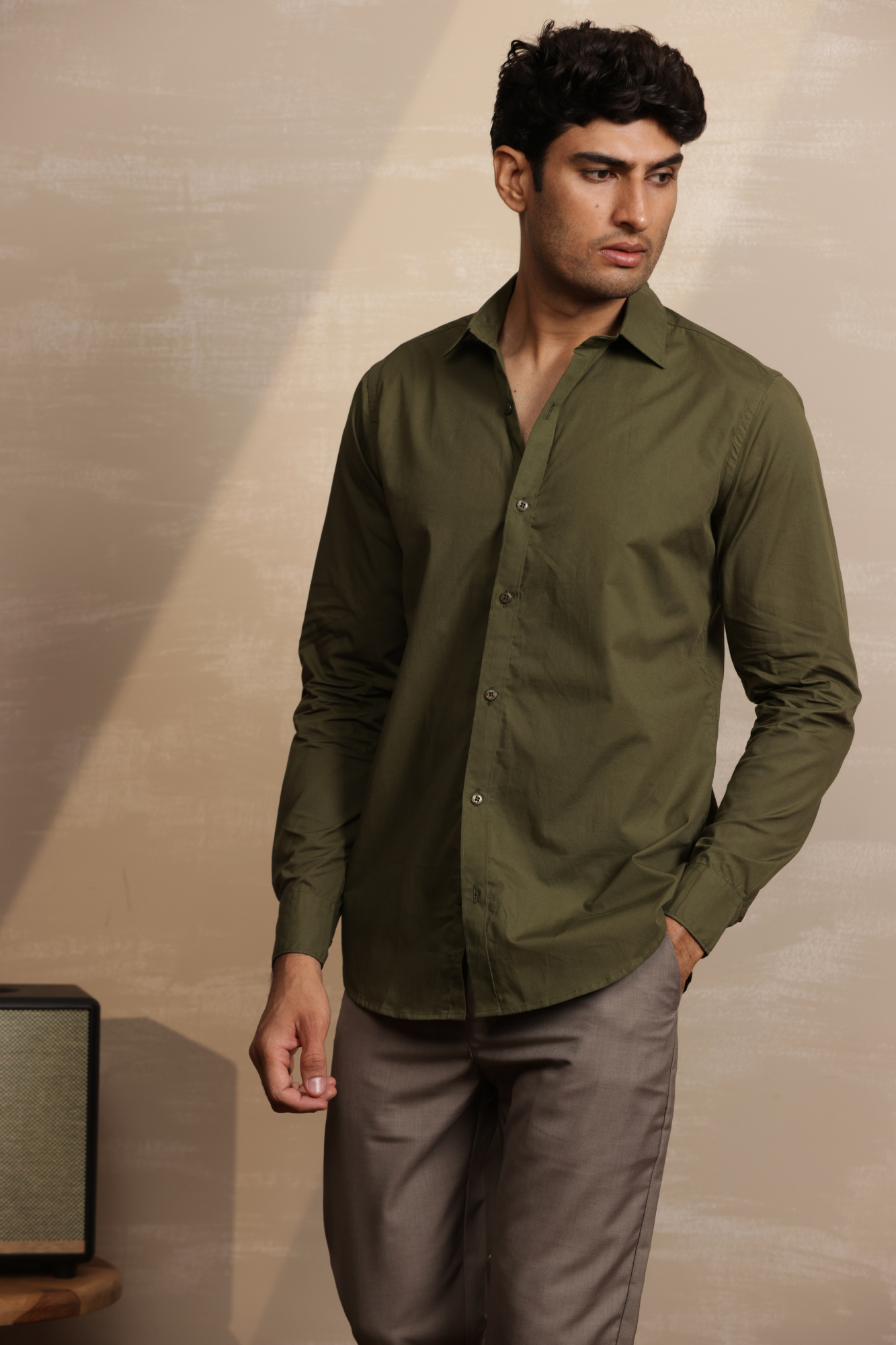 Essential Plain Premium Cotton Shirt - Green