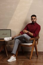Essential Plain Premium Cotton Shirt - Maroon