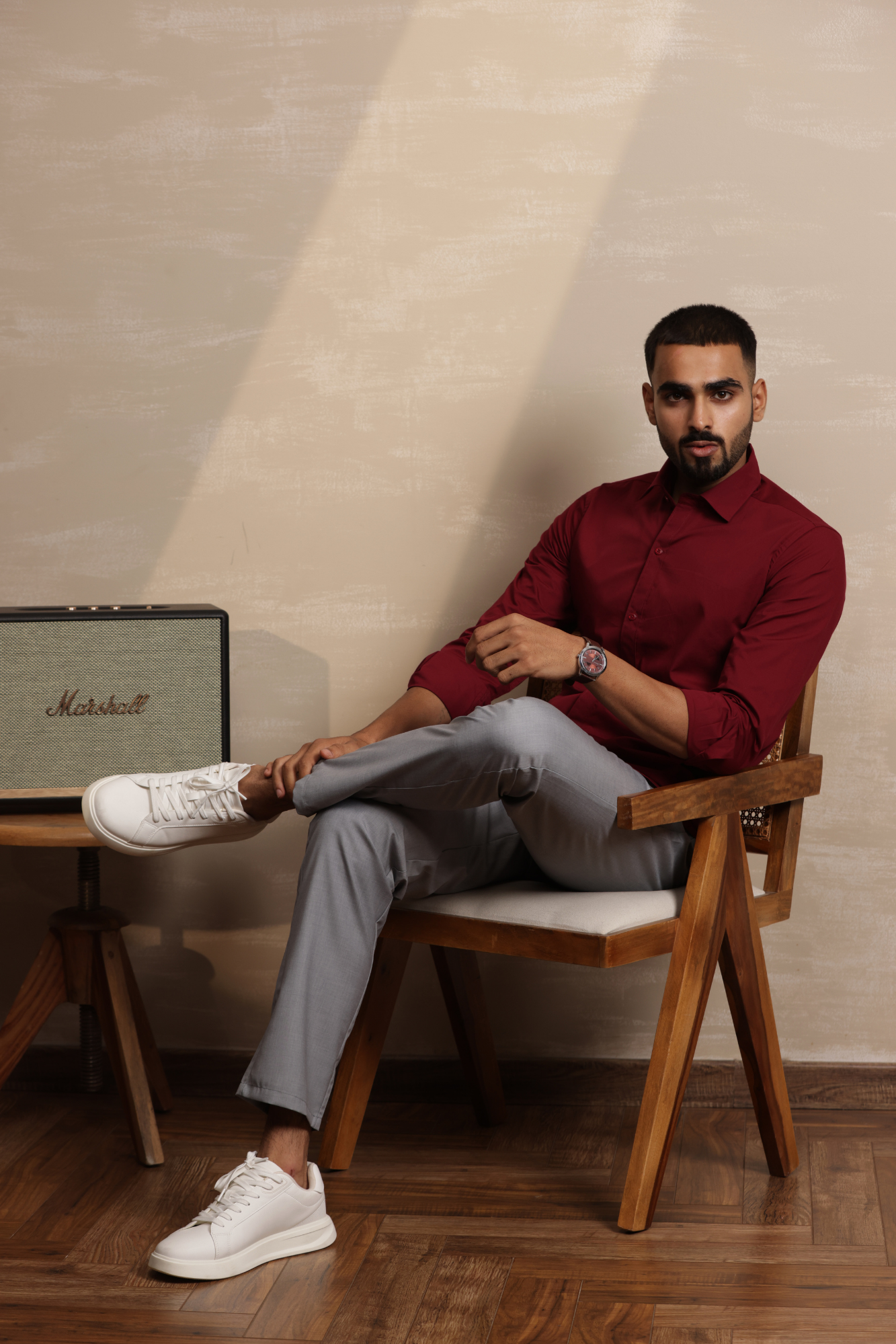 Essential Plain Premium Cotton Shirt - Maroon