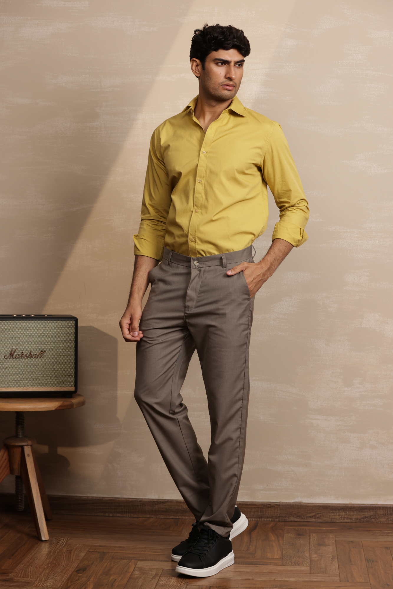 Essential Plain Premium Cotton Shirt - Mustard