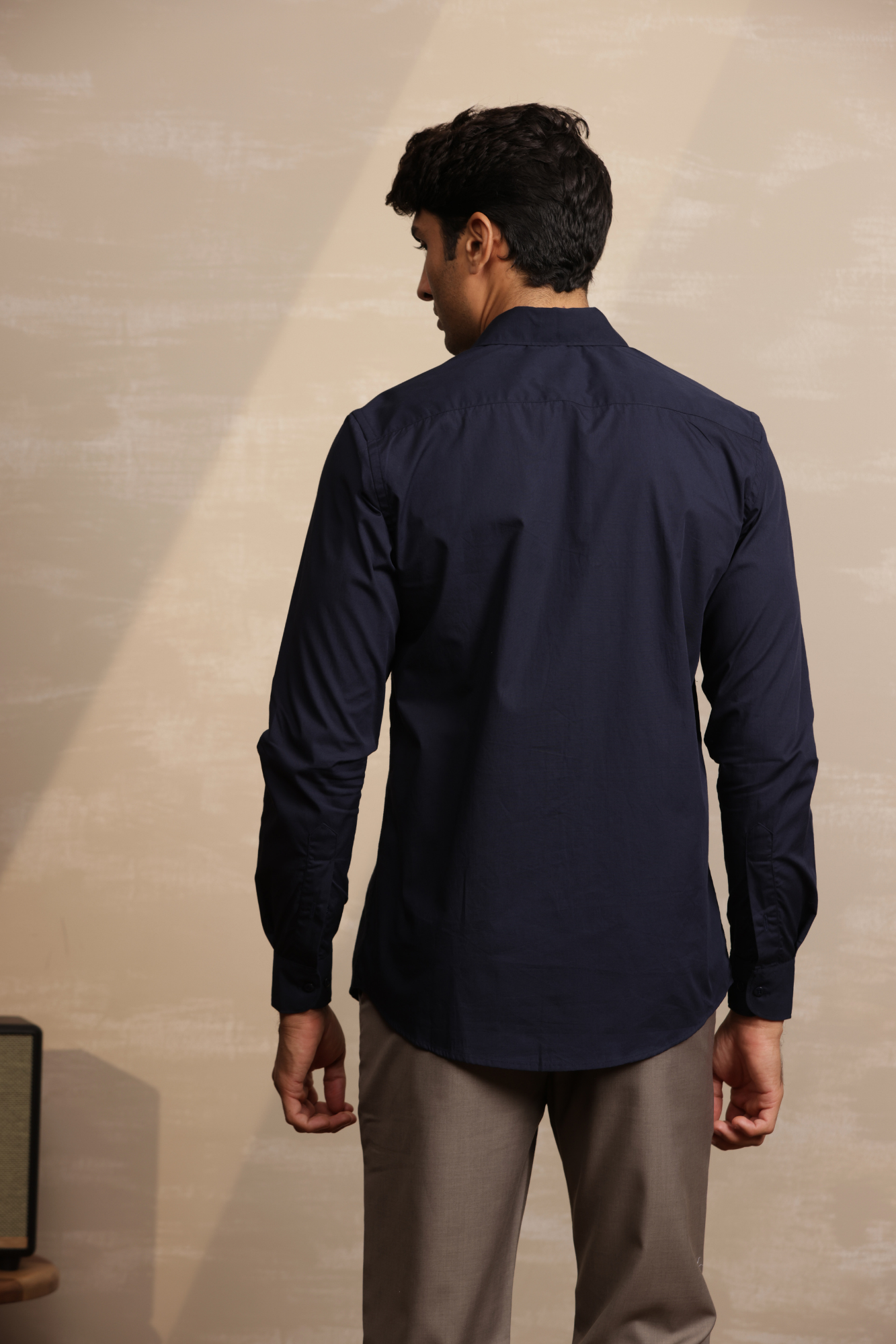 Essential Plain Premium Cotton Shirt - Navy Blue