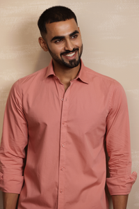 Essential Plain Premium Cotton Shirt - Peach