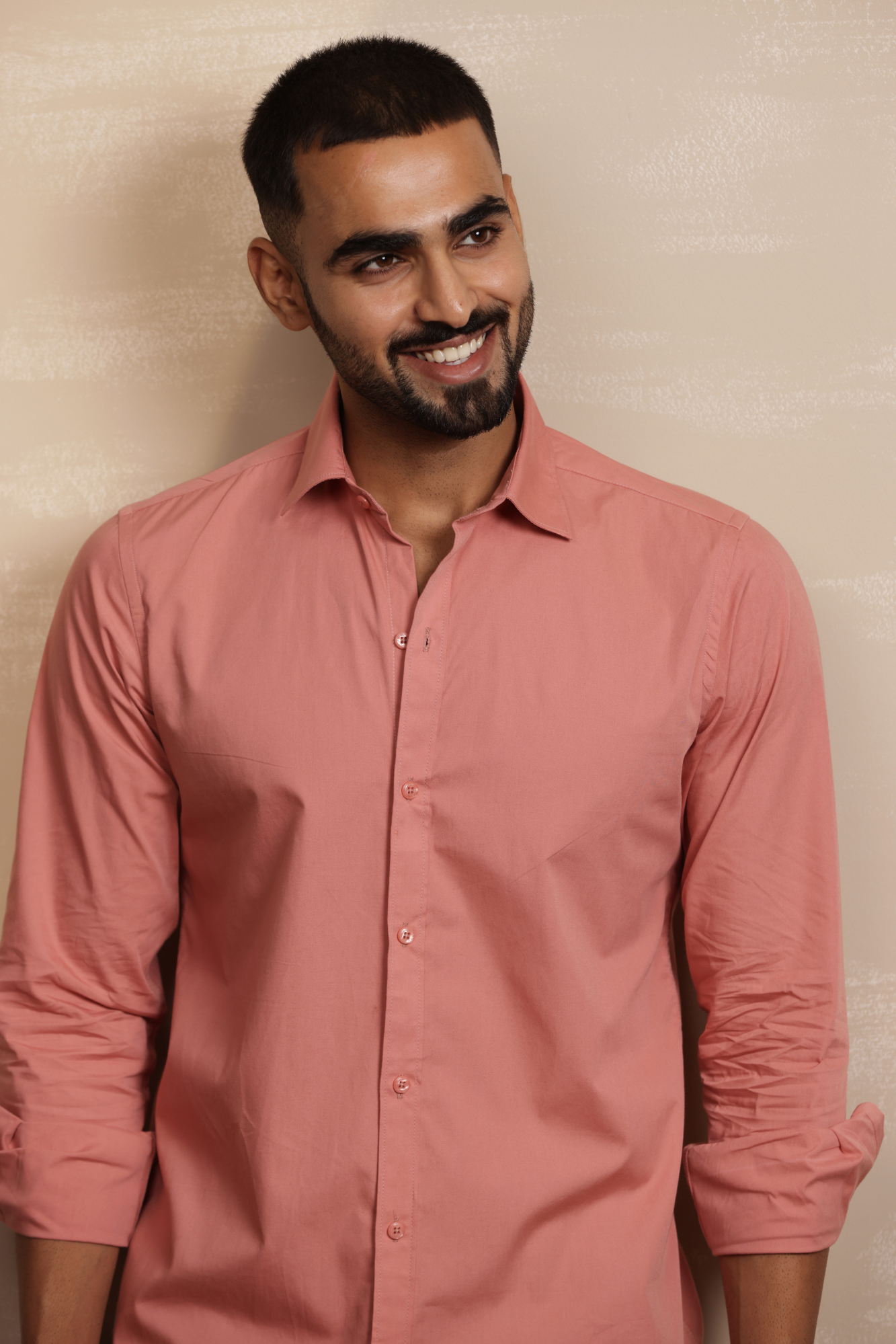 Essential Plain Premium Cotton Shirt - Peach
