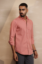 Essential Plain Premium Cotton Shirt - Peach