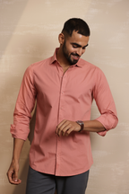 Essential Plain Premium Cotton Shirt - Peach