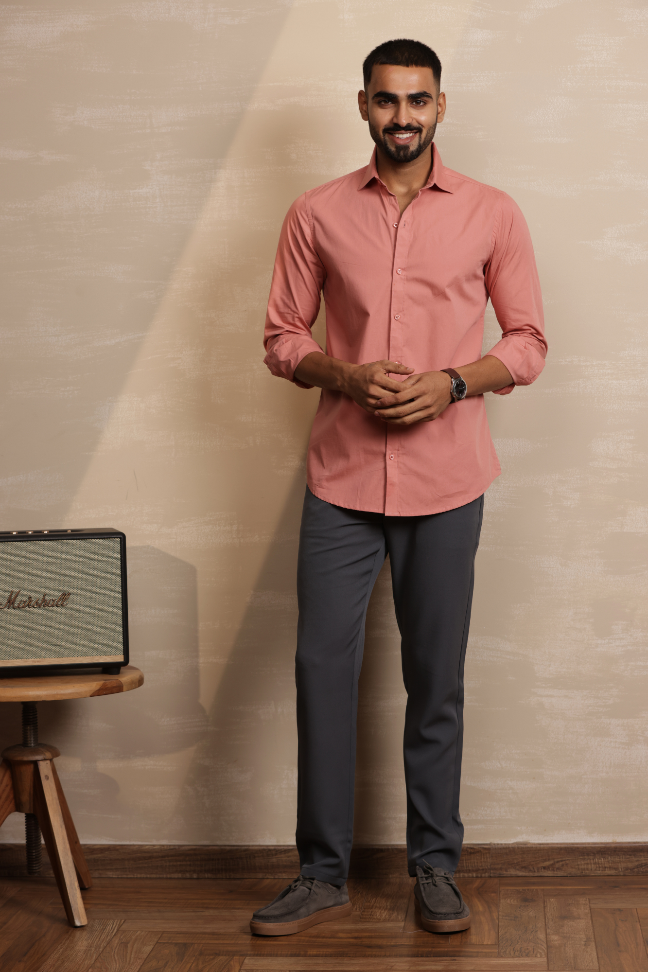 Essential Plain Premium Cotton Shirt - Peach