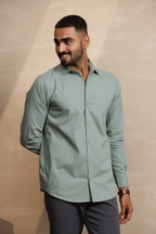 Essential Plain Premium Cotton Shirt - Pista