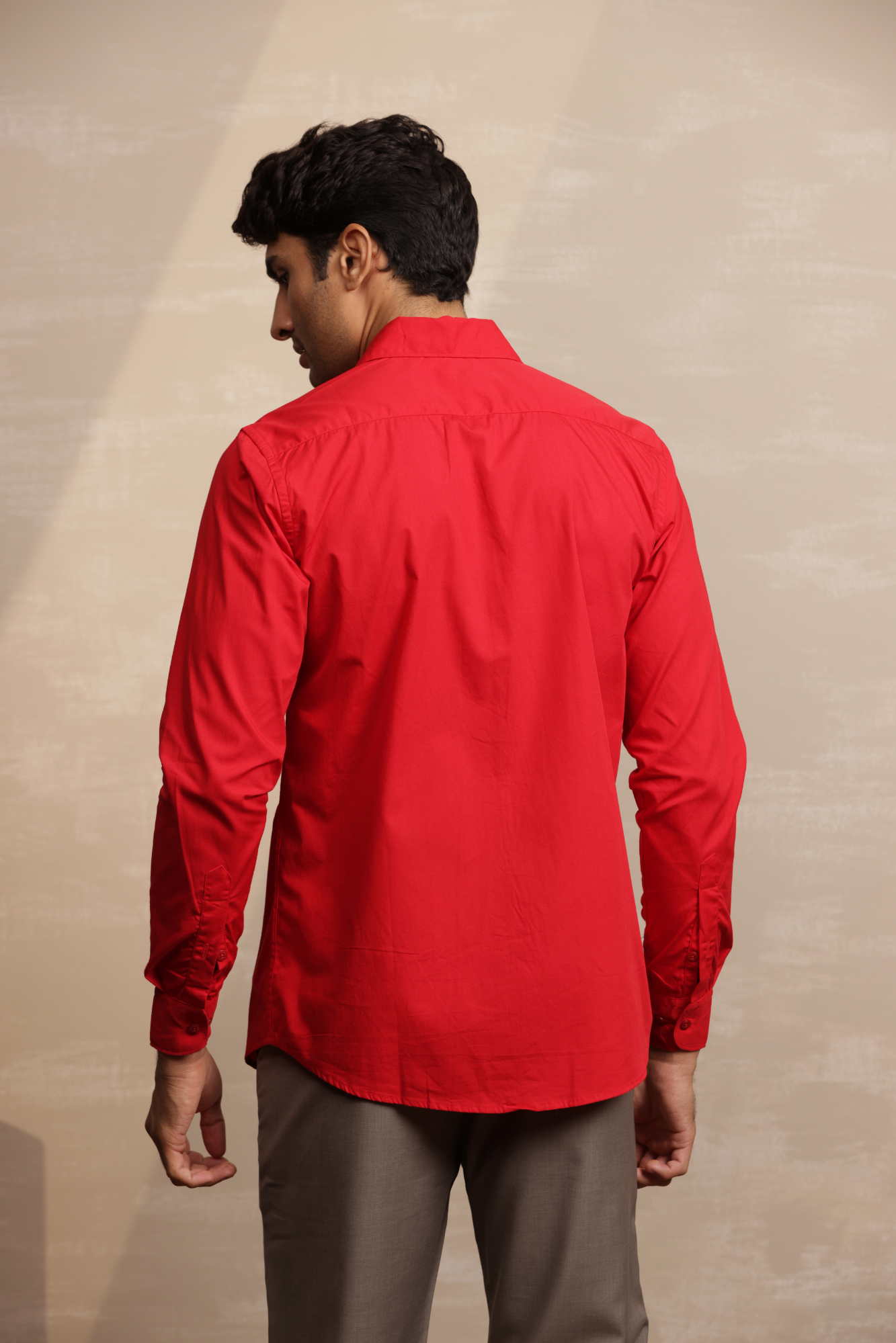 Essential Plain Premium Cotton Shirt - Red