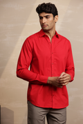 Essential Plain Premium Cotton Shirt - Red
