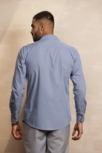Essential Plain Premium Cotton Shirt - Stone Blue