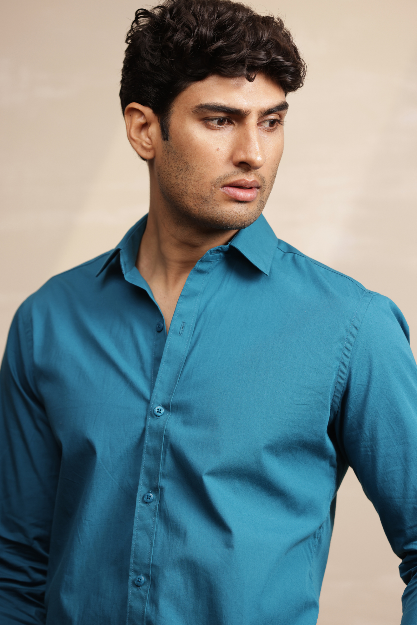 Essential Plain Premium Cotton Shirt - Teal