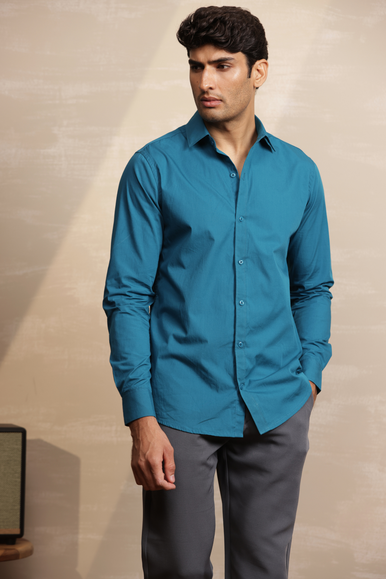 Essential Plain Premium Cotton Shirt - Teal