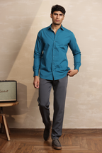 Essential Plain Premium Cotton Shirt - Teal