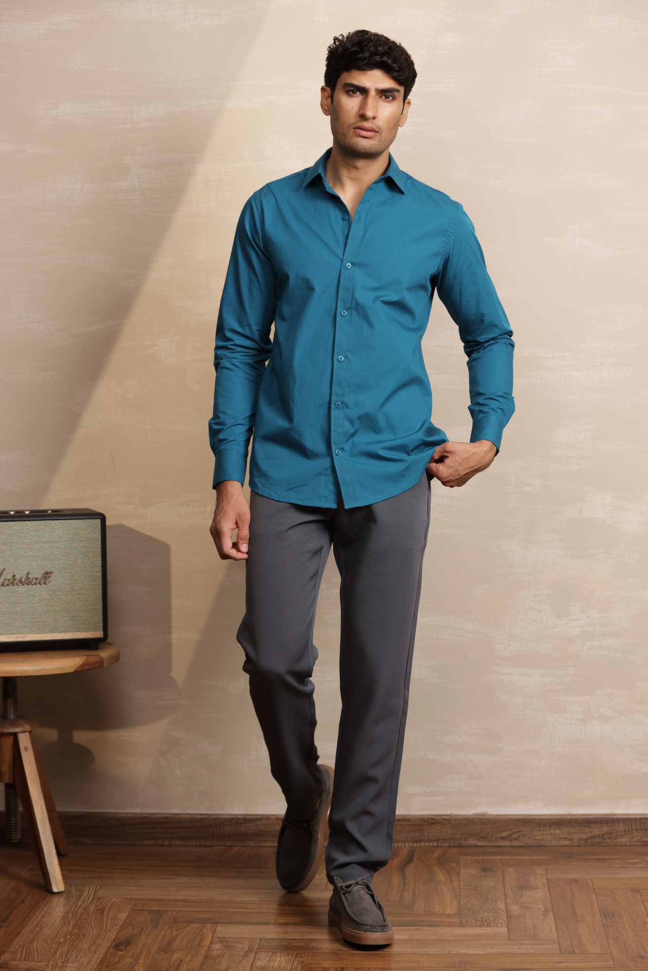 Essential Plain Premium Cotton Shirt - Teal