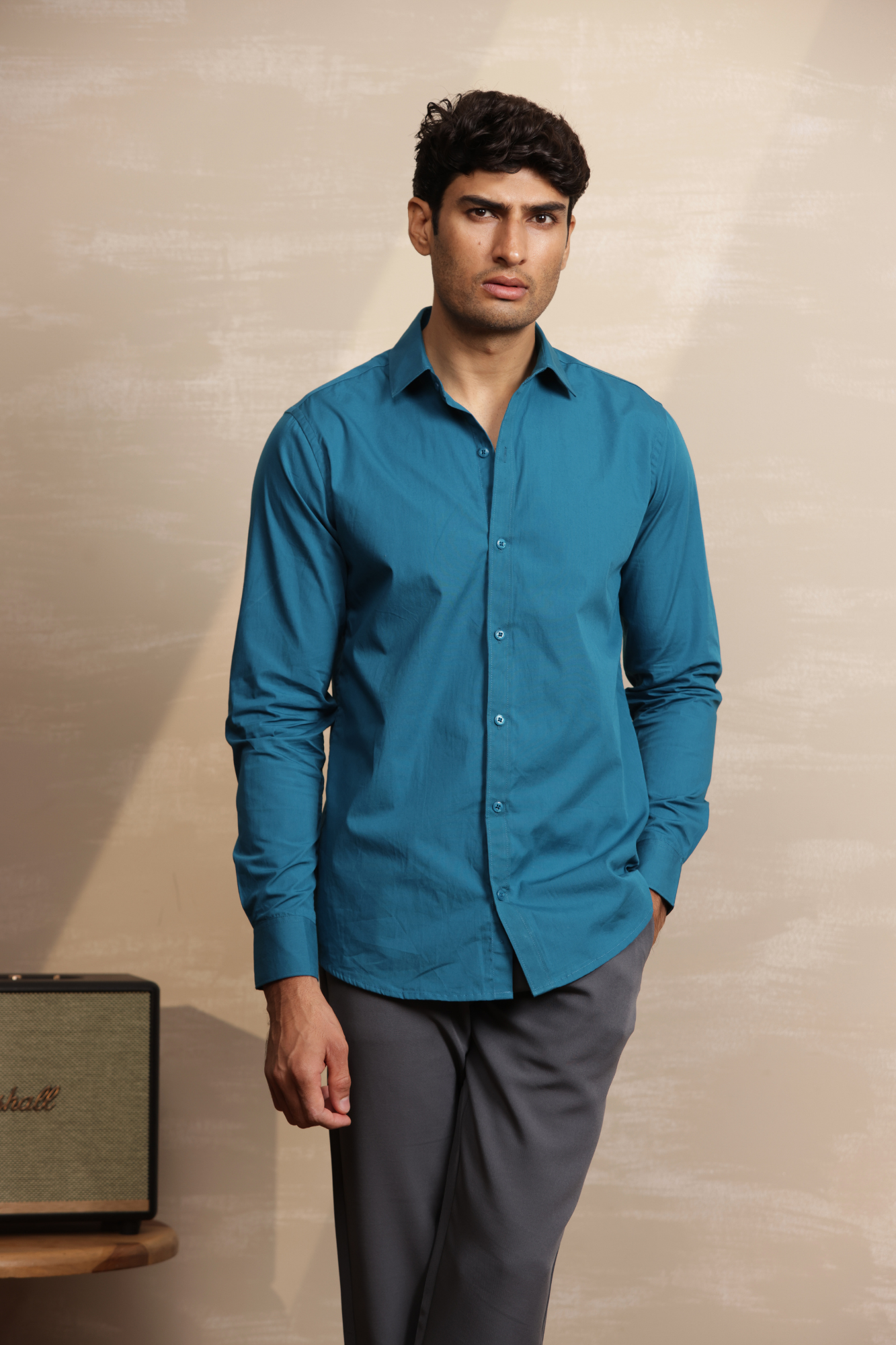 Essential Plain Premium Cotton Shirt - Teal