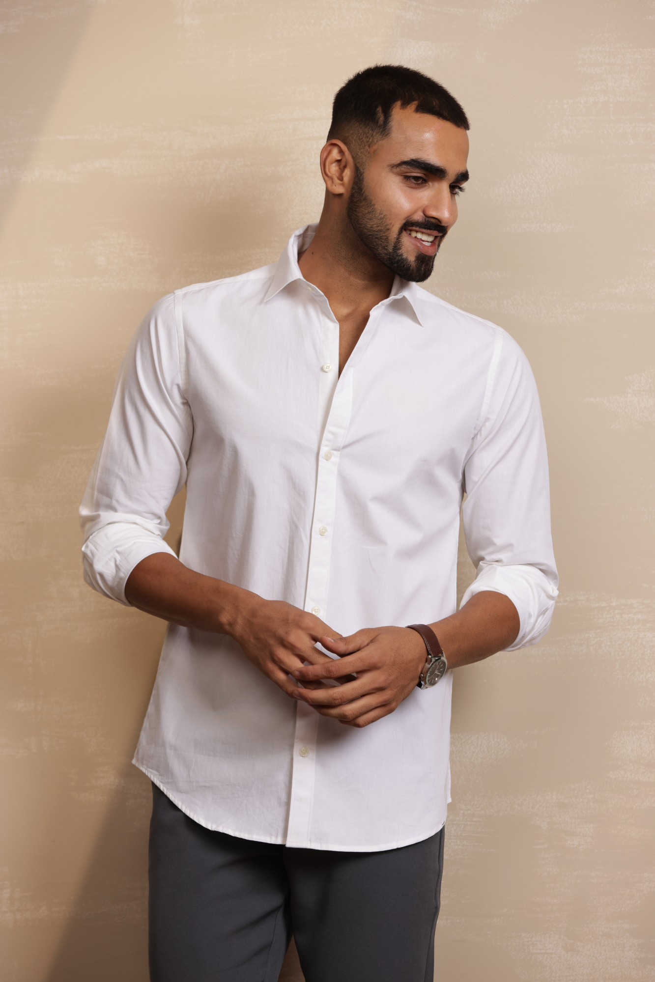 Essential Plain Premium Cotton Shirt - White