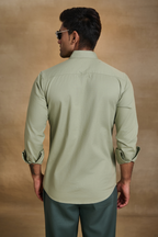 Premium dobby Lycra Button Down Shirt - Pista