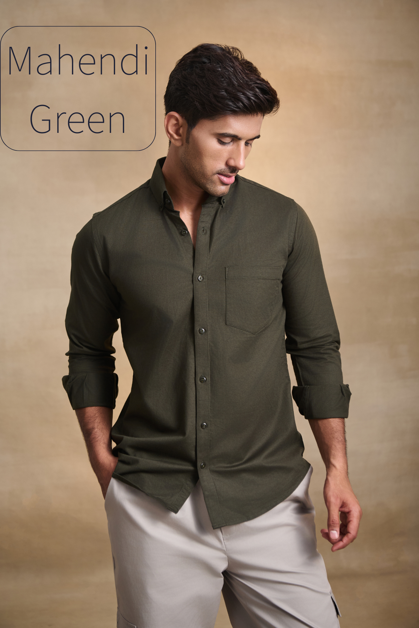 Premium dobby Lycra Button Down Shirt