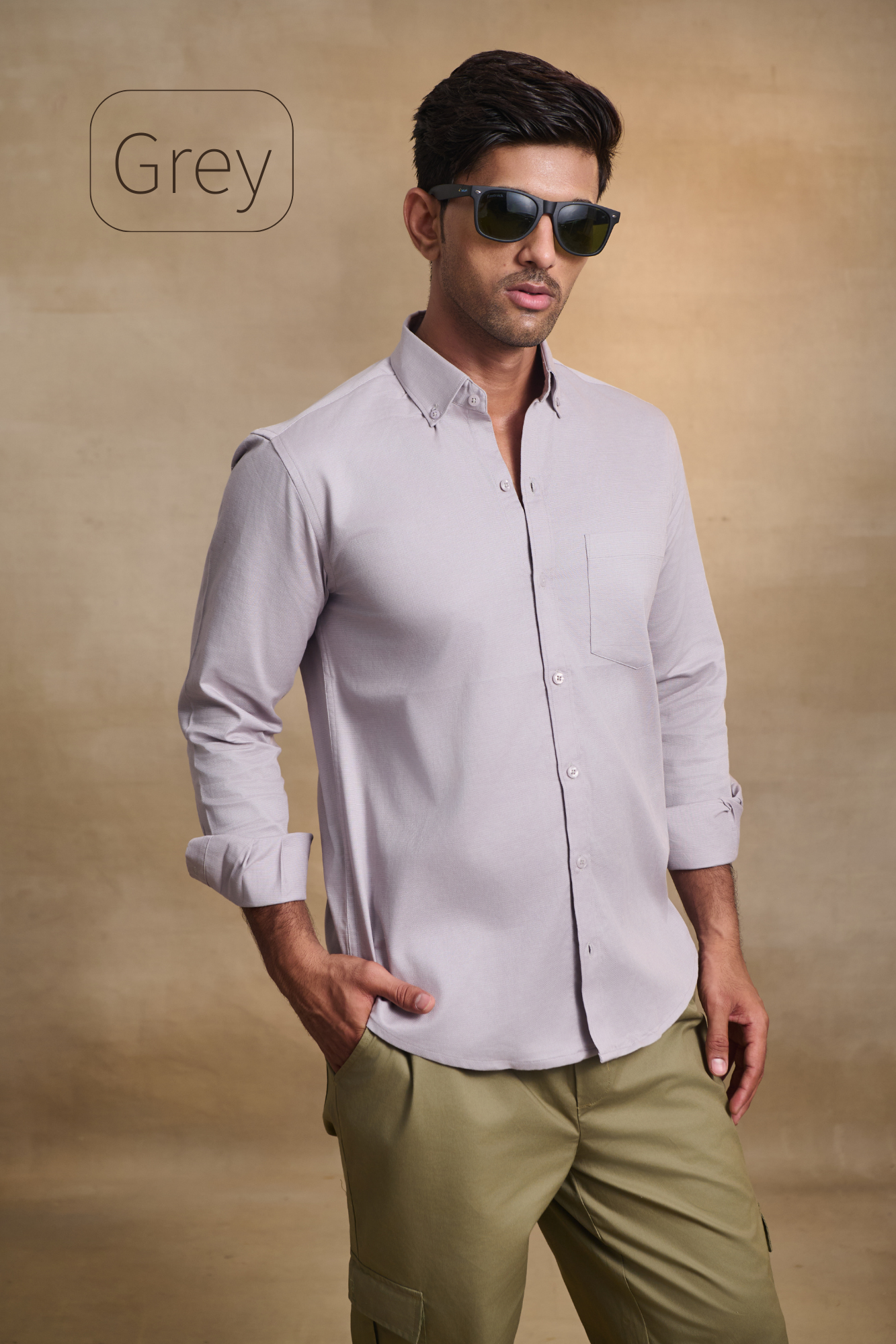 Premium dobby Lycra Button Down Shirt