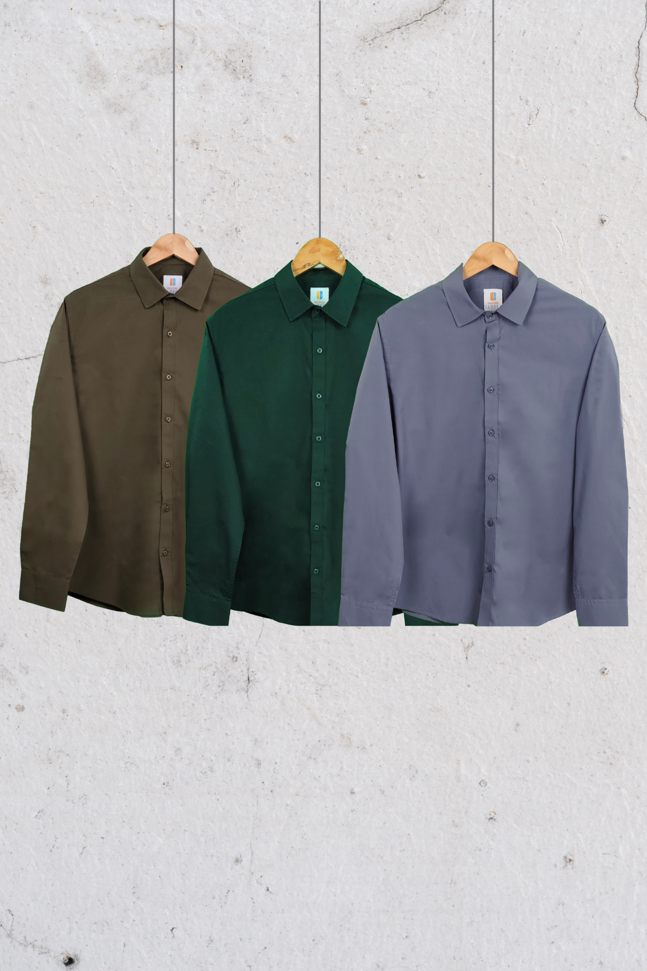 Essential Plain Premium Cotton Shirt Combo Pack of 3