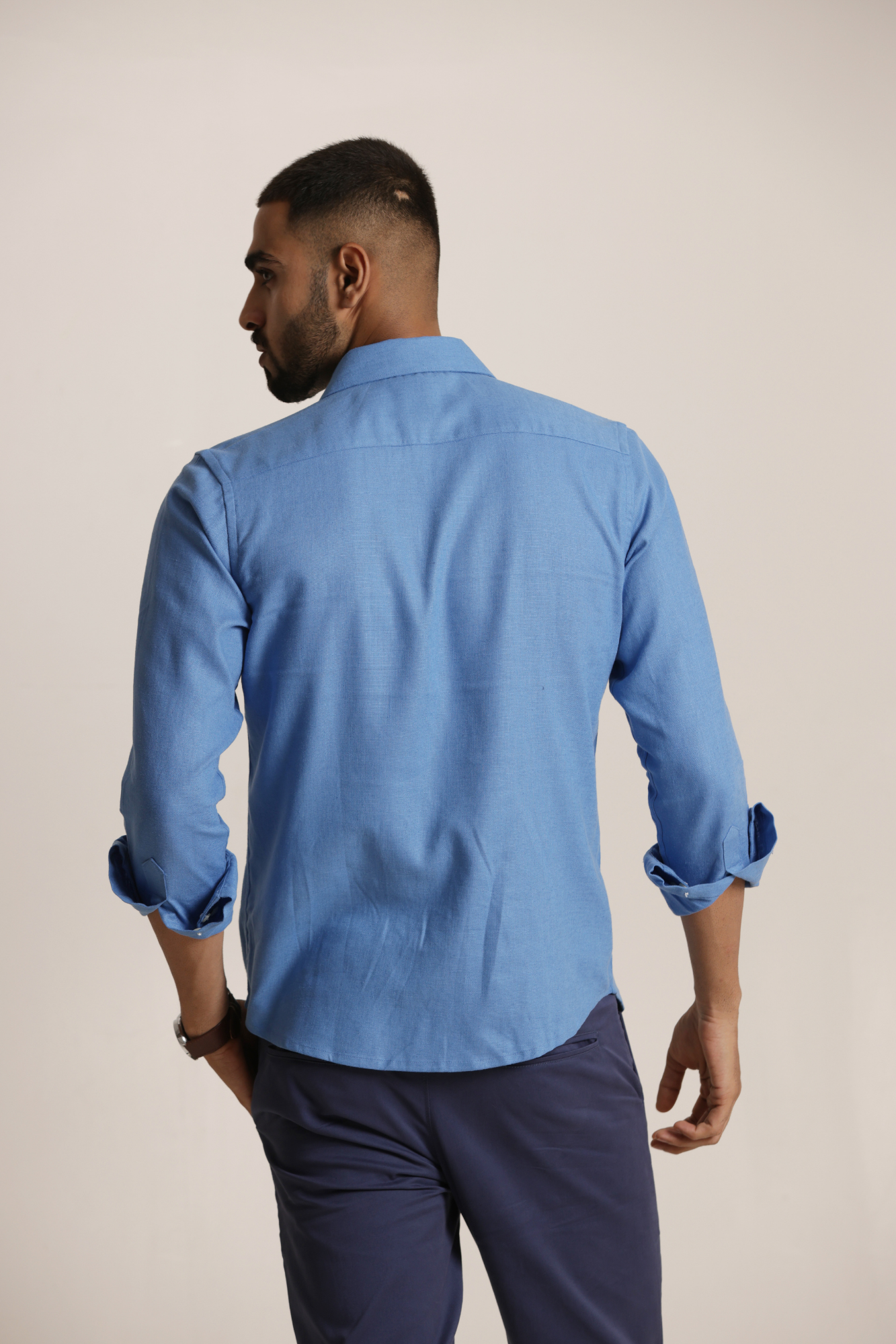 Essential Linen Cotton Blend Shirt - Blue