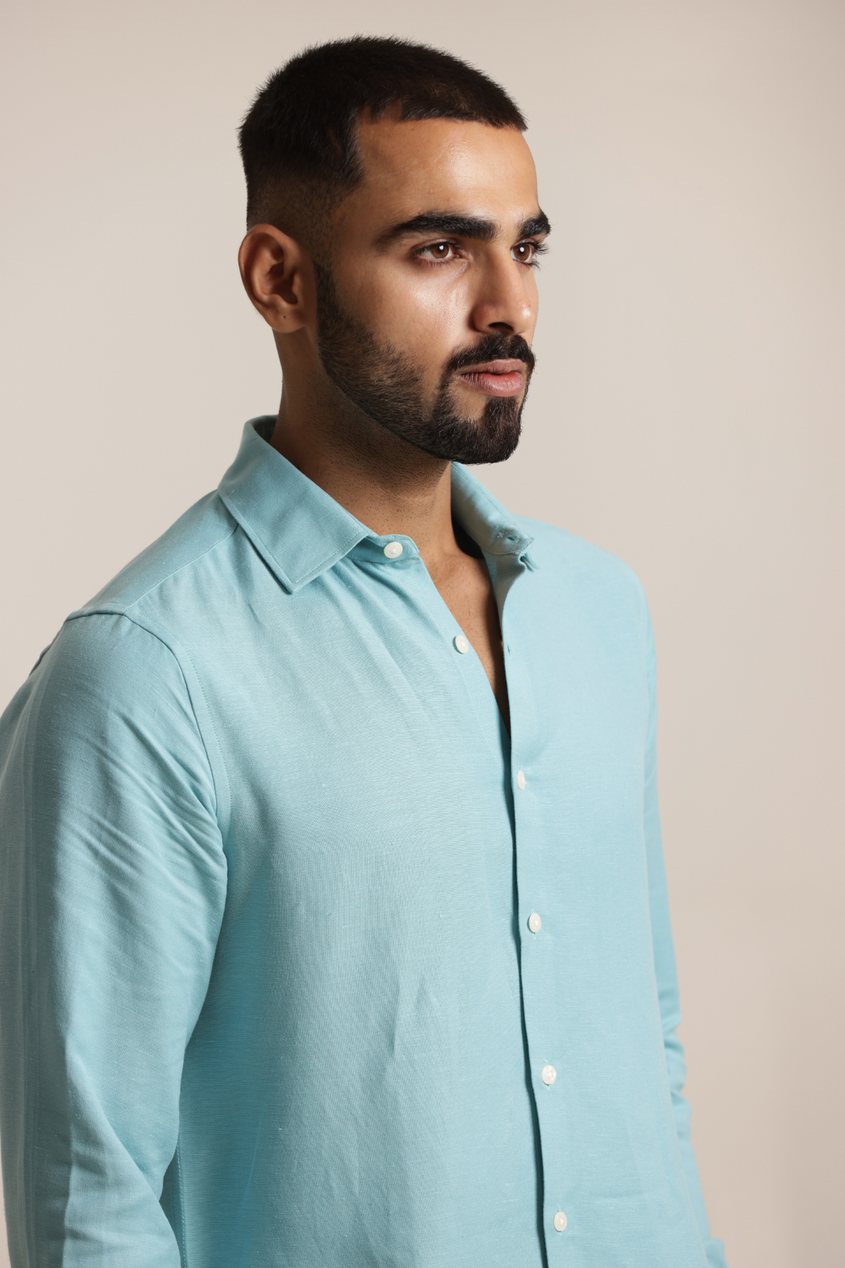 Essential Linen Cotton Blend Shirt - Teal