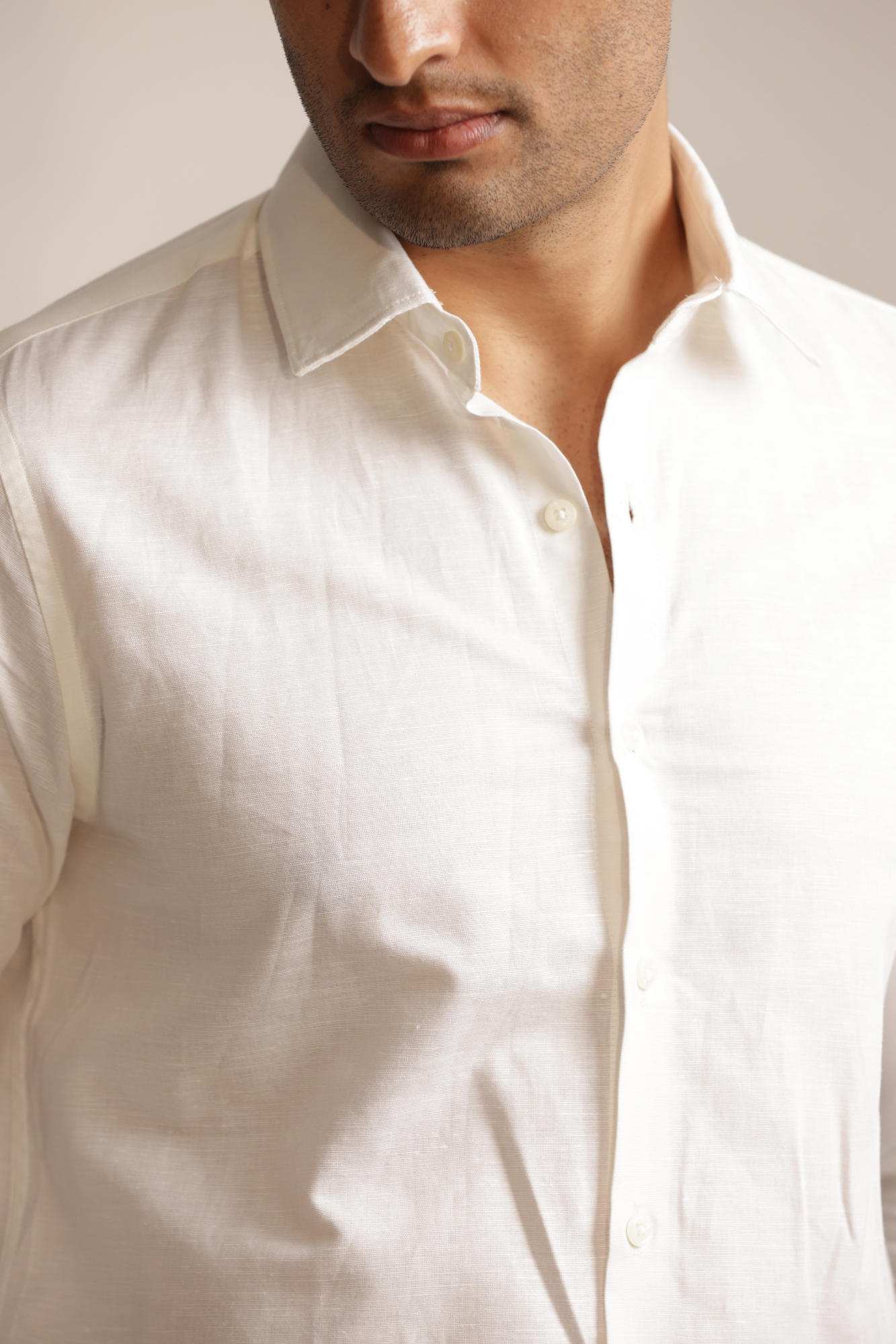 Essential Linen Cotton Blend Shirt - White