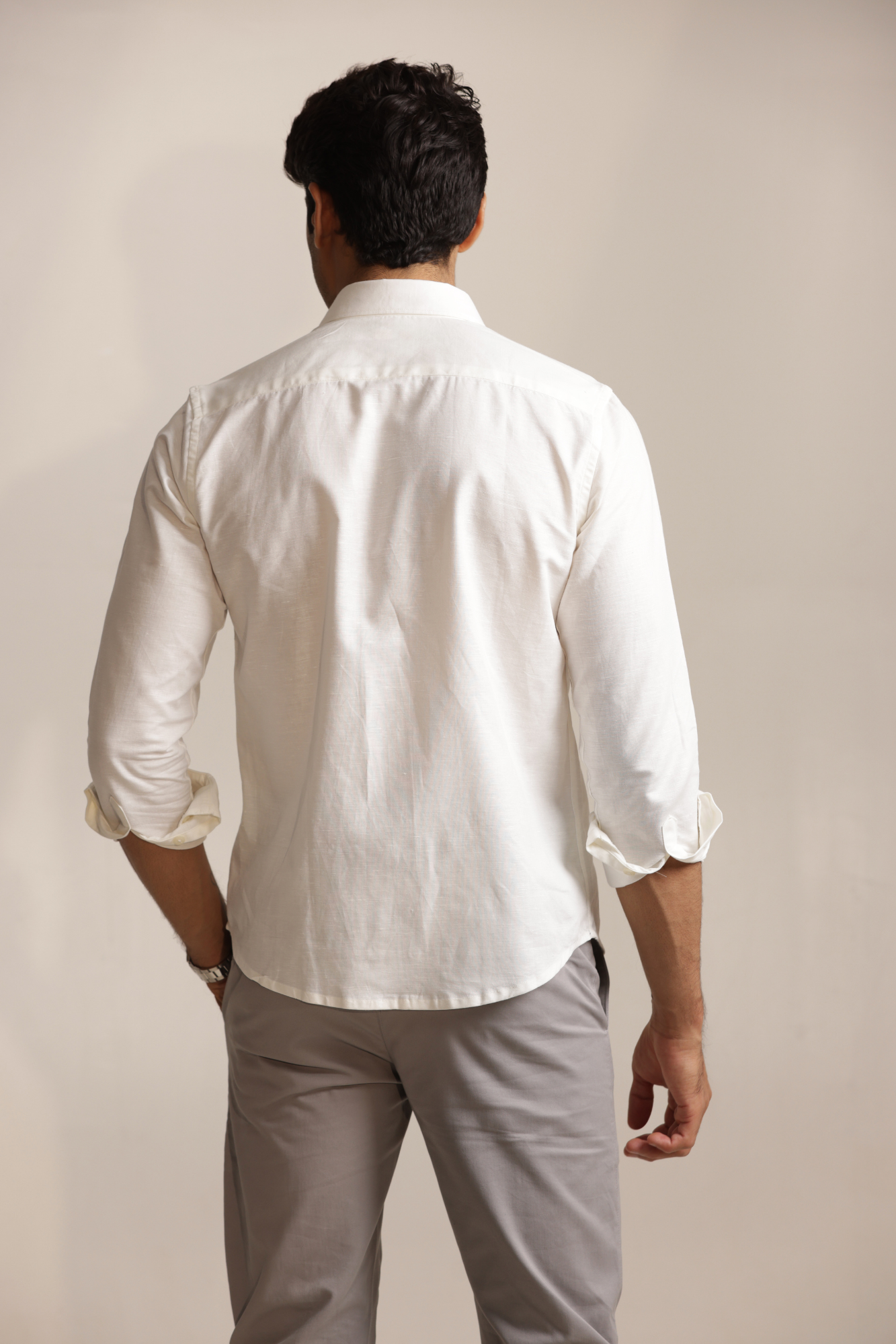 Essential Linen Cotton Blend Shirt - White
