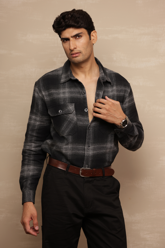 Oversized Brushed Check Shirt