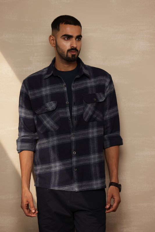 Oversized Brushed Check Shirt