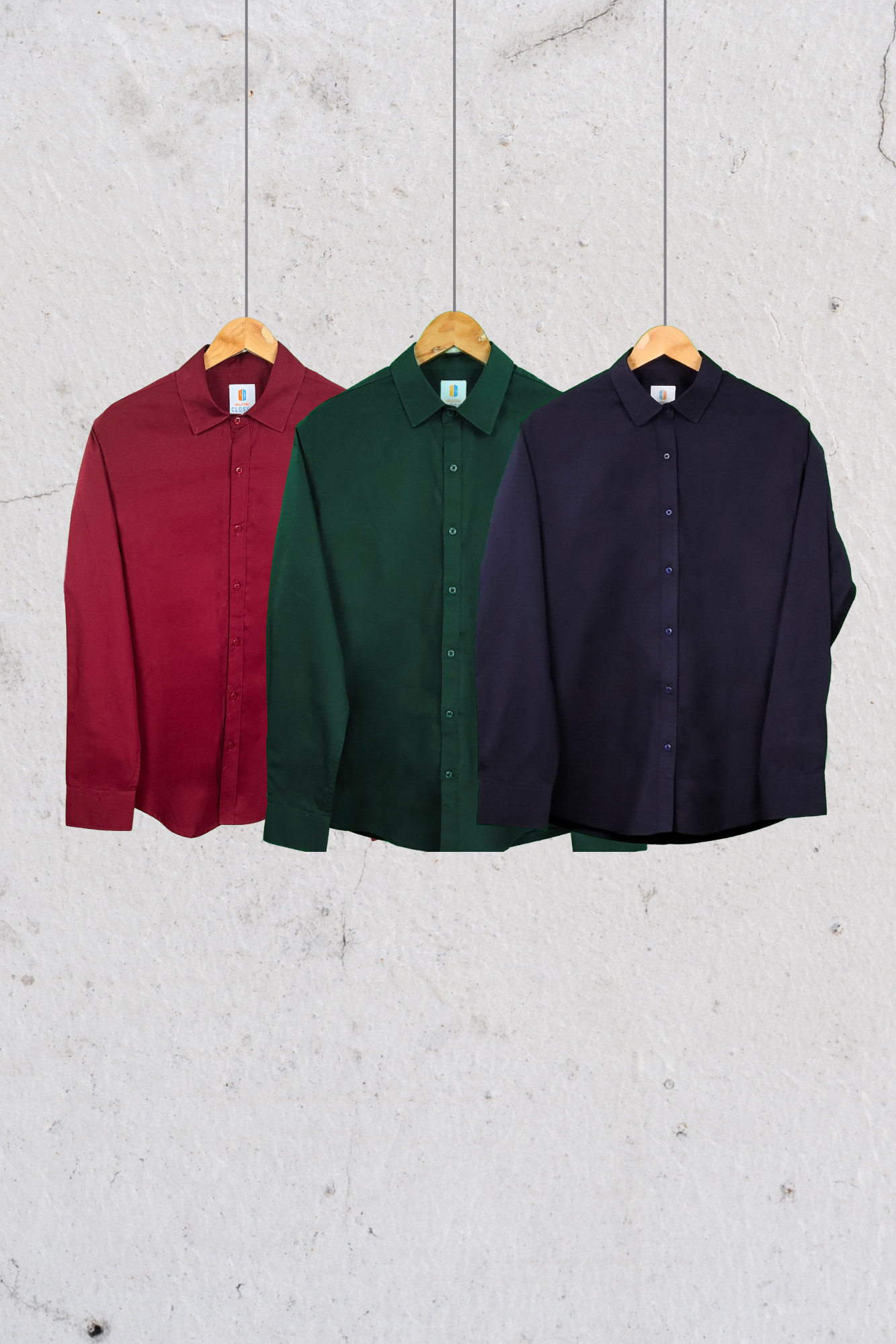 Essential Plain Premium Cotton Shirt Combo Pack of 3