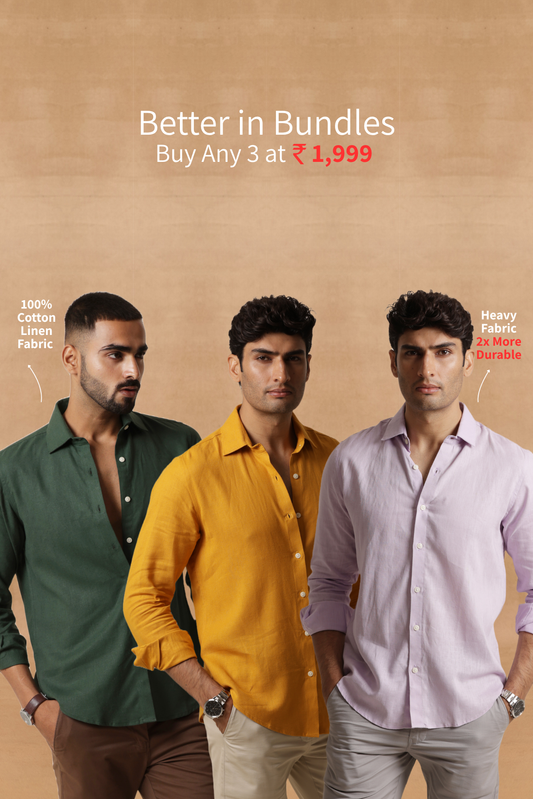 Essential Linen Cotton Blend Shirt Combo Buy Any 3