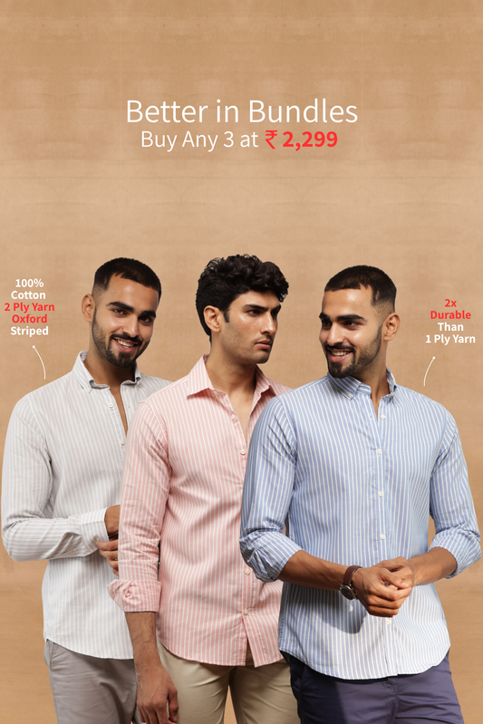 Button Down Oxford Striped Shirt Combo Buy Any 3