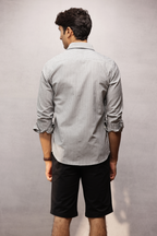 Button Down Oxford Striped Shirt - Black