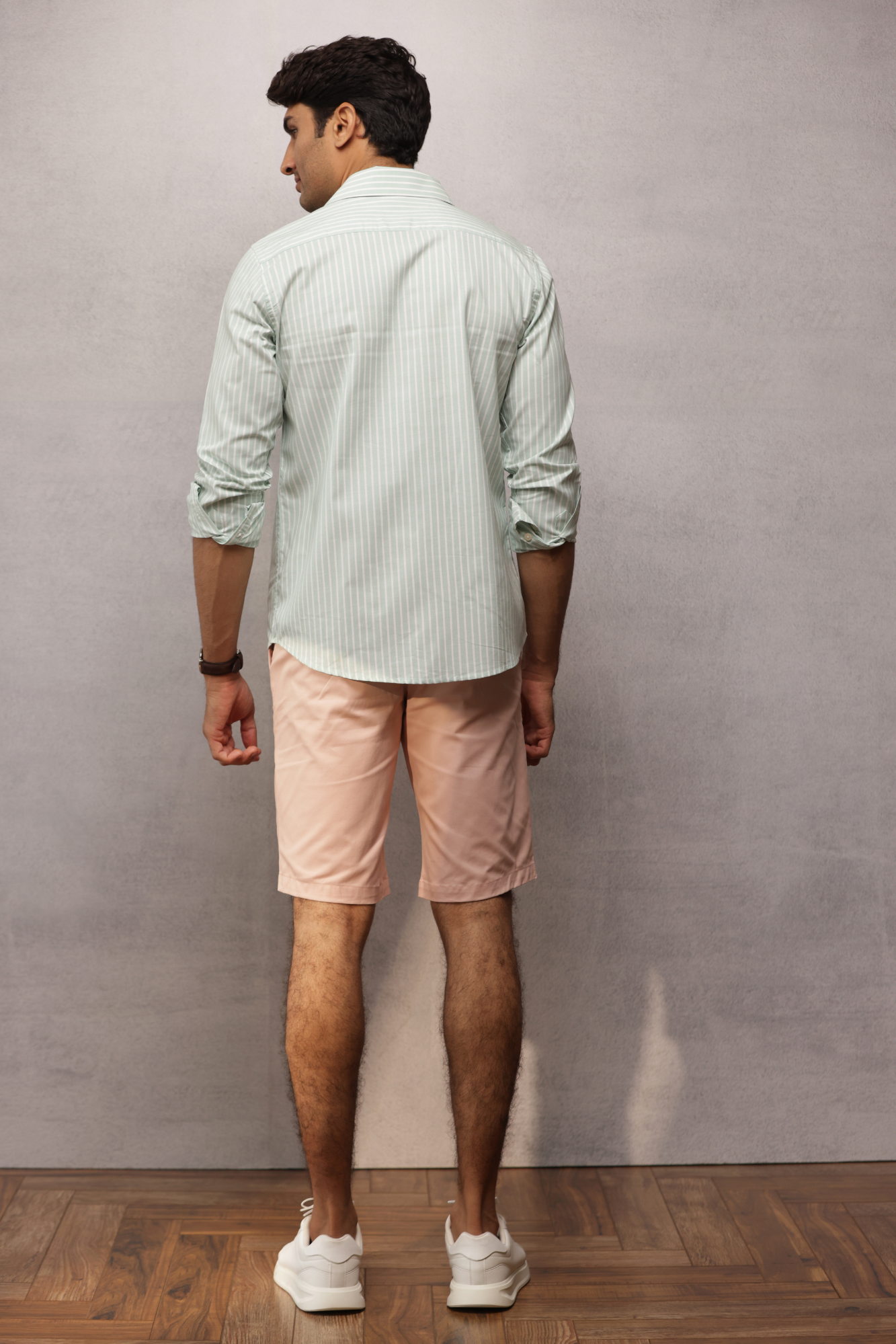 Button Down Oxford Striped Shirt - Green