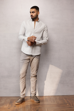 Button Down Oxford Striped Shirt - Grey