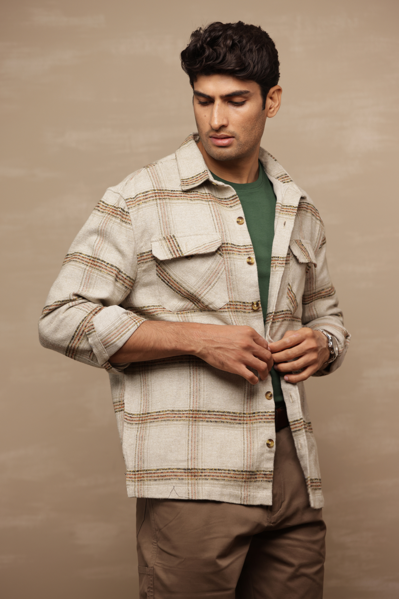 Oversized Brushed Check Shirt