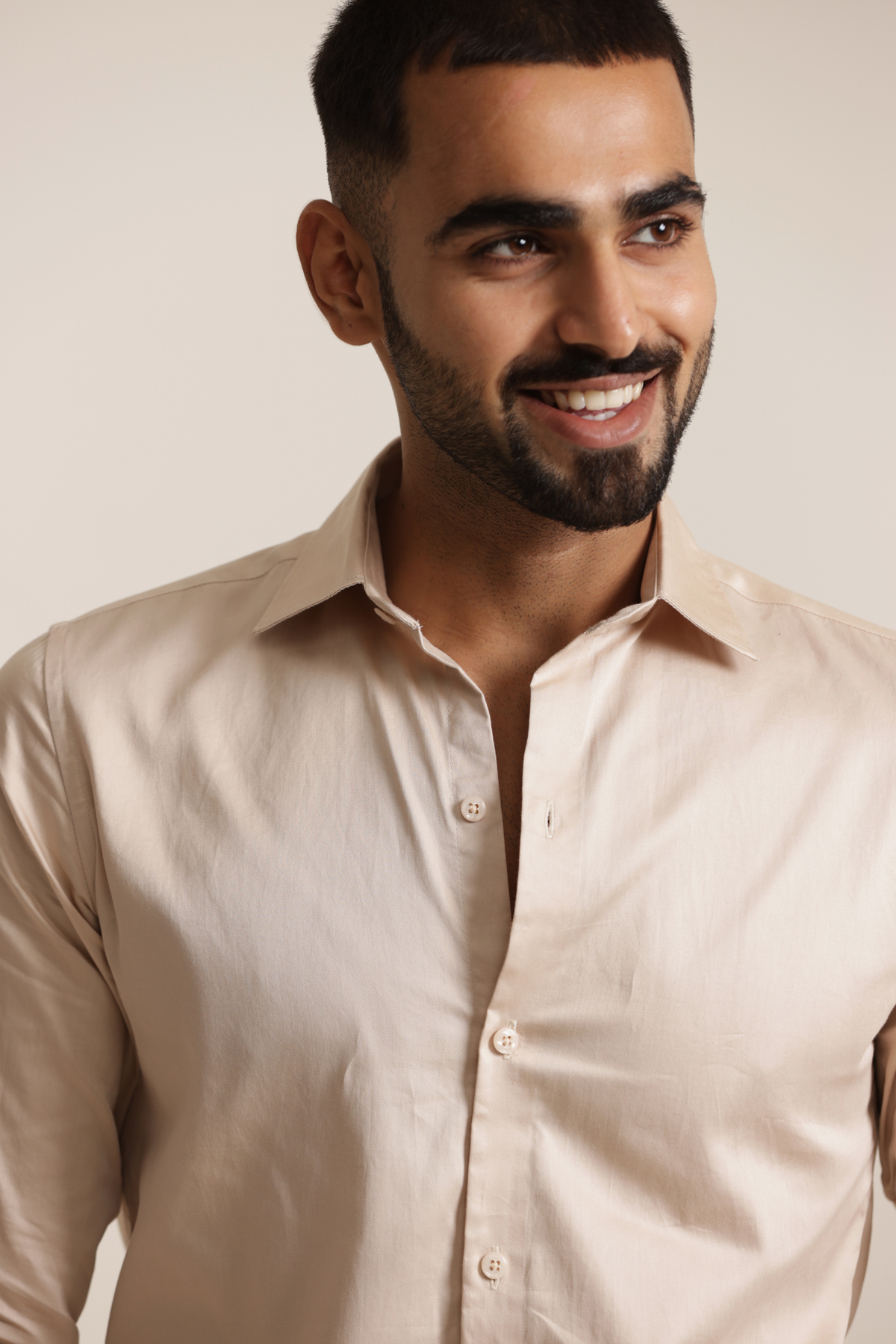 Essential Satin Shirt - Beige